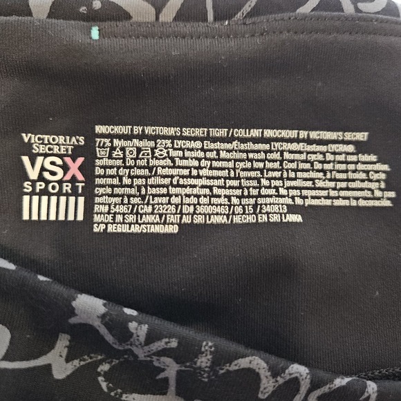 Victoria's Secret VSX Sport Small Black Knockout Tight Legging Affirmation Words - Picture 8 of 16